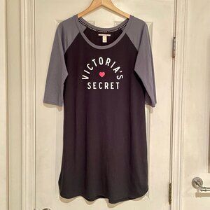 Victoria's Secret Black & Gray Cotton Sleepshirt - NWOT